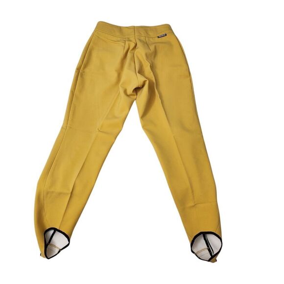 Obermeyer Ski Pant Womens 14 Mustard Yellow Stirrup High-Waist Softshell Vintage - Picture 9 of 12